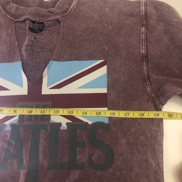 The Beatles Women's Graphic Cutout Neck Long Sleeve Sweatshirt Distressed Size S - Picture 7 of 11